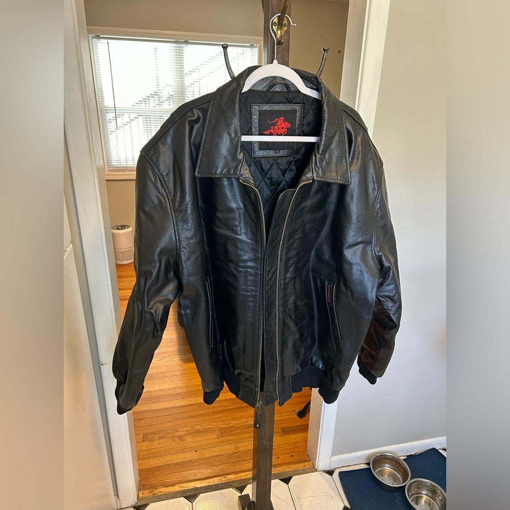 Winchester Heavy Oversized Leather Black Bomber Jacket